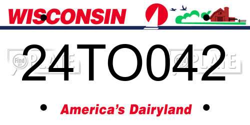 24TO042 Wisconsin License Plate