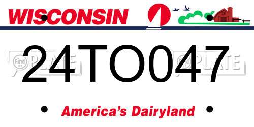 24TO047 Wisconsin License Plate