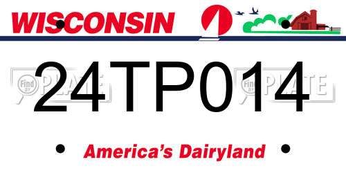 24TP014 Wisconsin License Plate