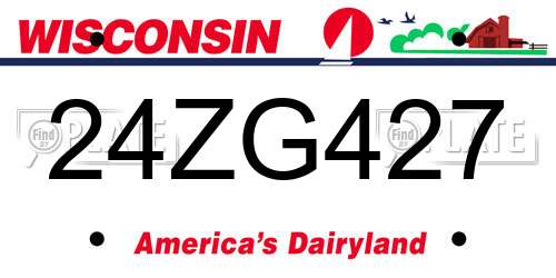 24ZG427 Wisconsin License Plate