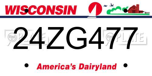 24ZG477 Wisconsin License Plate