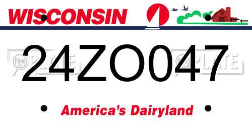 24ZO047 Wisconsin License Plate