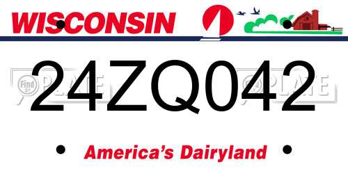 24ZQ042 Wisconsin License Plate