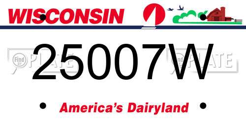 25007W Wisconsin License Plate