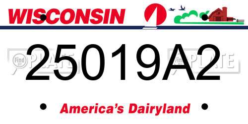 25019A2 Wisconsin License Plate