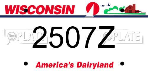 2507Z Wisconsin License Plate