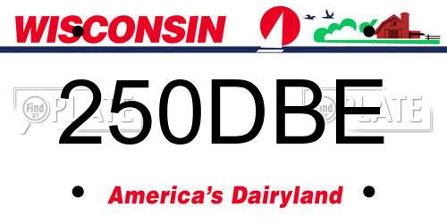 250DBE Wisconsin License Plate