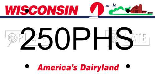 250PHS Wisconsin License Plate