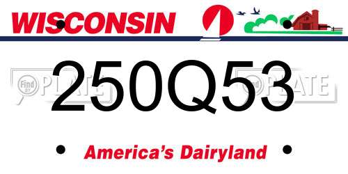 250Q53 Wisconsin License Plate