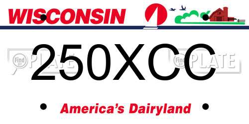 250XCC Wisconsin License Plate