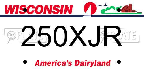 250XJR Wisconsin License Plate