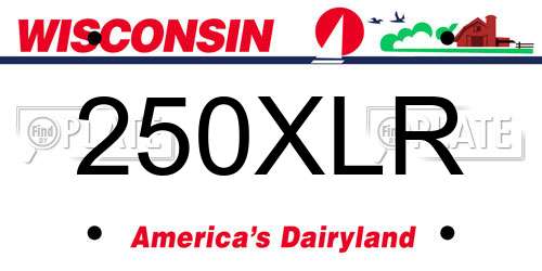 250XLR Wisconsin License Plate