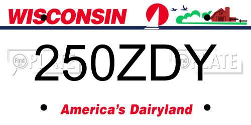 250ZDY Wisconsin License Plate