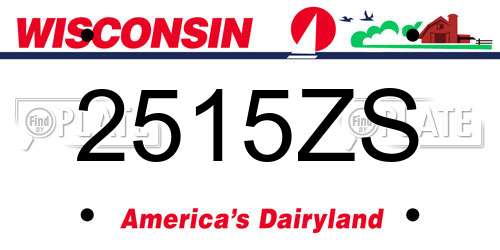 2515ZS Wisconsin License Plate