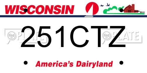 251CTZ Wisconsin License Plate