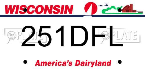 251DFL Wisconsin License Plate