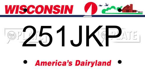 251JKP Wisconsin License Plate