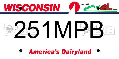 251MPB Wisconsin License Plate