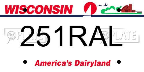 251RAL Wisconsin License Plate