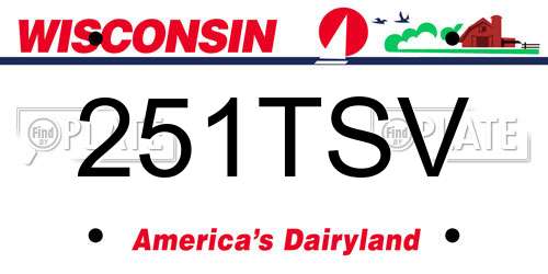 251TSV Wisconsin License Plate