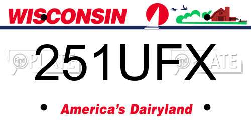 251UFX Wisconsin License Plate