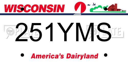 251YMS Wisconsin License Plate