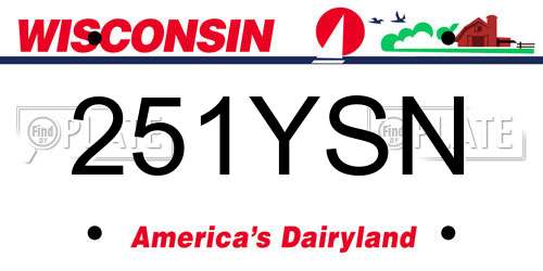 251YSN Wisconsin License Plate
