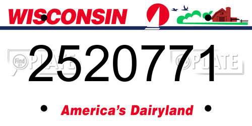 2520771 Wisconsin License Plate