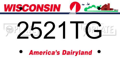 2521TG Wisconsin License Plate