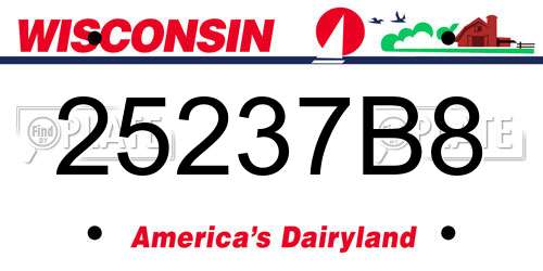 25237B8 Wisconsin License Plate