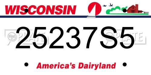 25237S5 Wisconsin License Plate