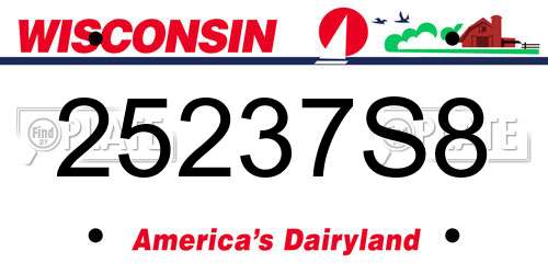 25237S8 Wisconsin License Plate