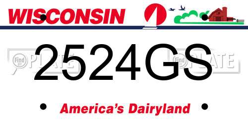 2524GS Wisconsin License Plate