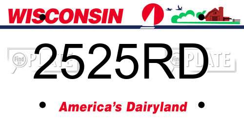 2525RD Wisconsin License Plate