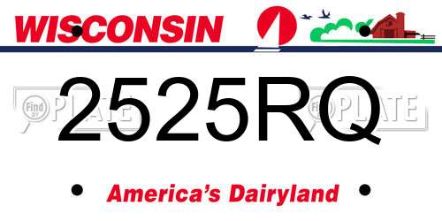 2525RQ Wisconsin License Plate