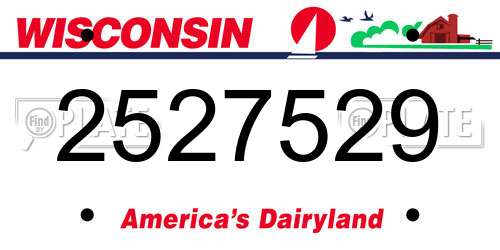 2527529 Wisconsin License Plate