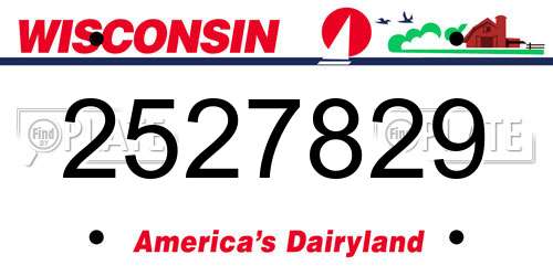 2527829 Wisconsin License Plate