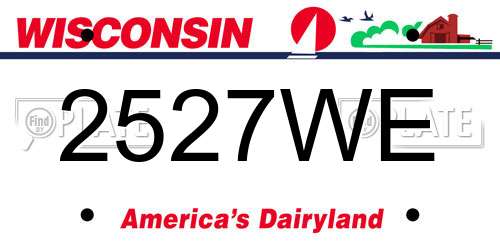 2527WE Wisconsin License Plate