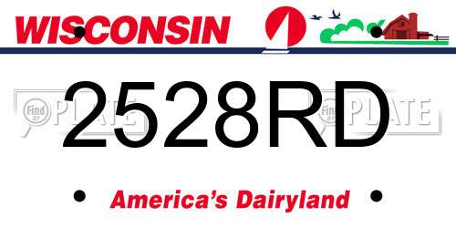 2528RD Wisconsin License Plate
