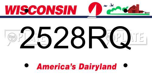 2528RQ Wisconsin License Plate
