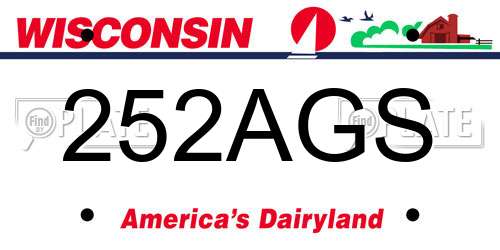 252AGS Wisconsin License Plate