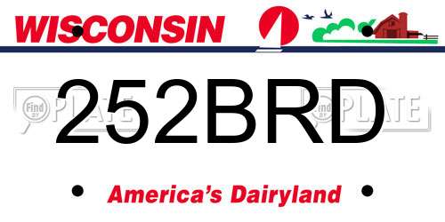 252BRD Wisconsin License Plate