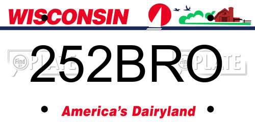 252BRO Wisconsin License Plate