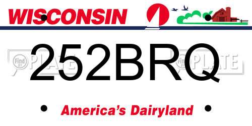 252BRQ Wisconsin License Plate