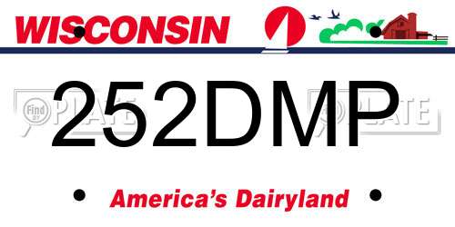 252DMP Wisconsin License Plate
