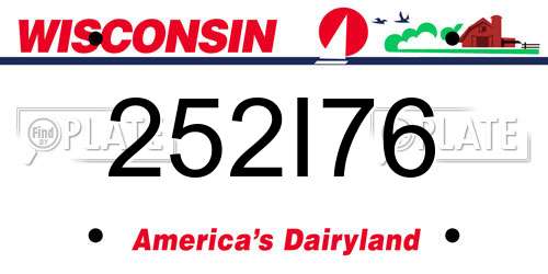252I76 Wisconsin License Plate