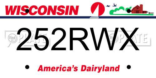 252RWX Wisconsin License Plate