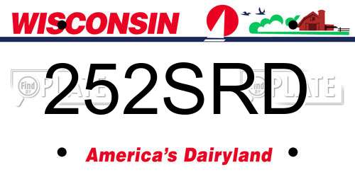 252SRD Wisconsin License Plate