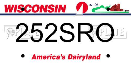 252SRO Wisconsin License Plate