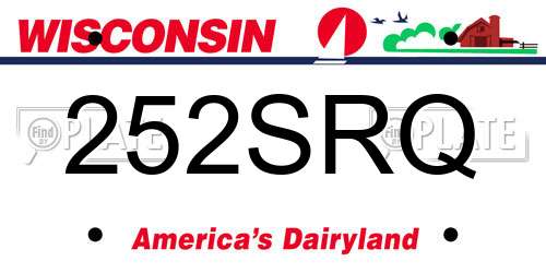 252SRQ Wisconsin License Plate